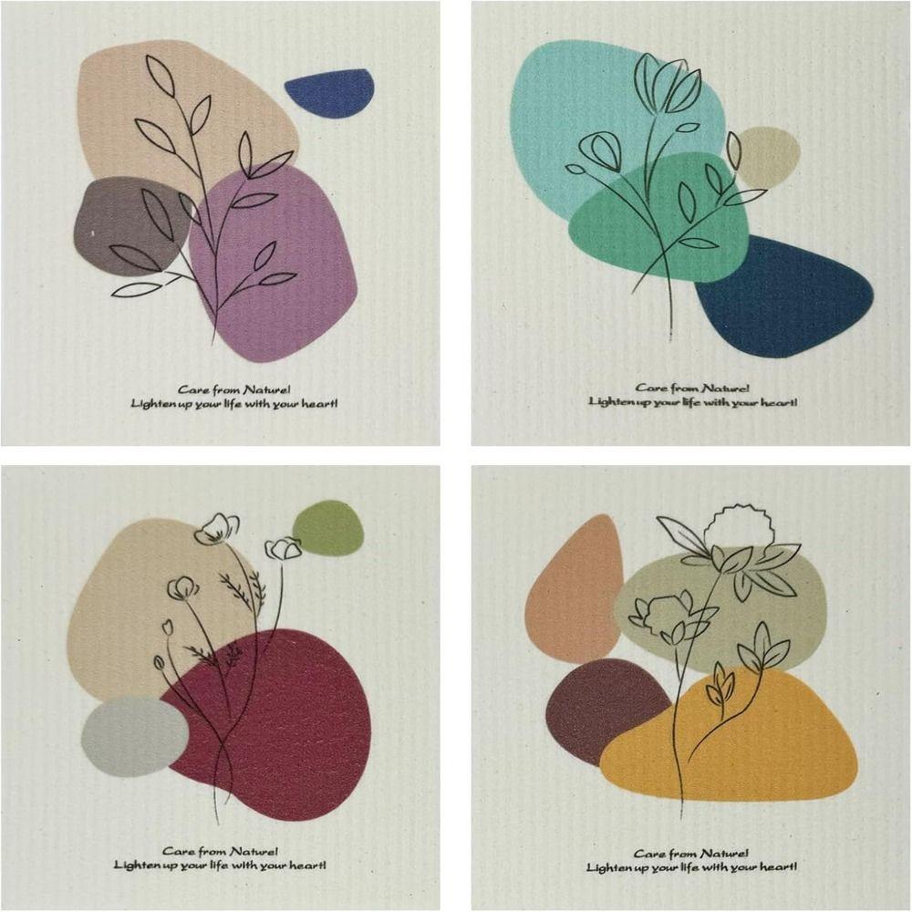 Цветная целлюлозная губчатая ткань многоразовые ультраабсорбирующие полотенца для посуды кухонные полотенца