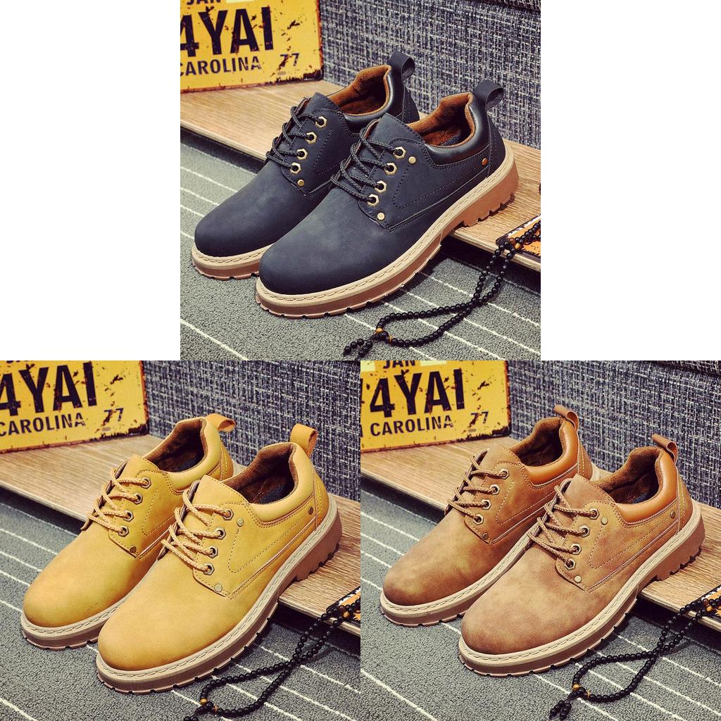 Casual Leather Shoes For Men With Durable Rubber Sole For Spring Autumn Wear