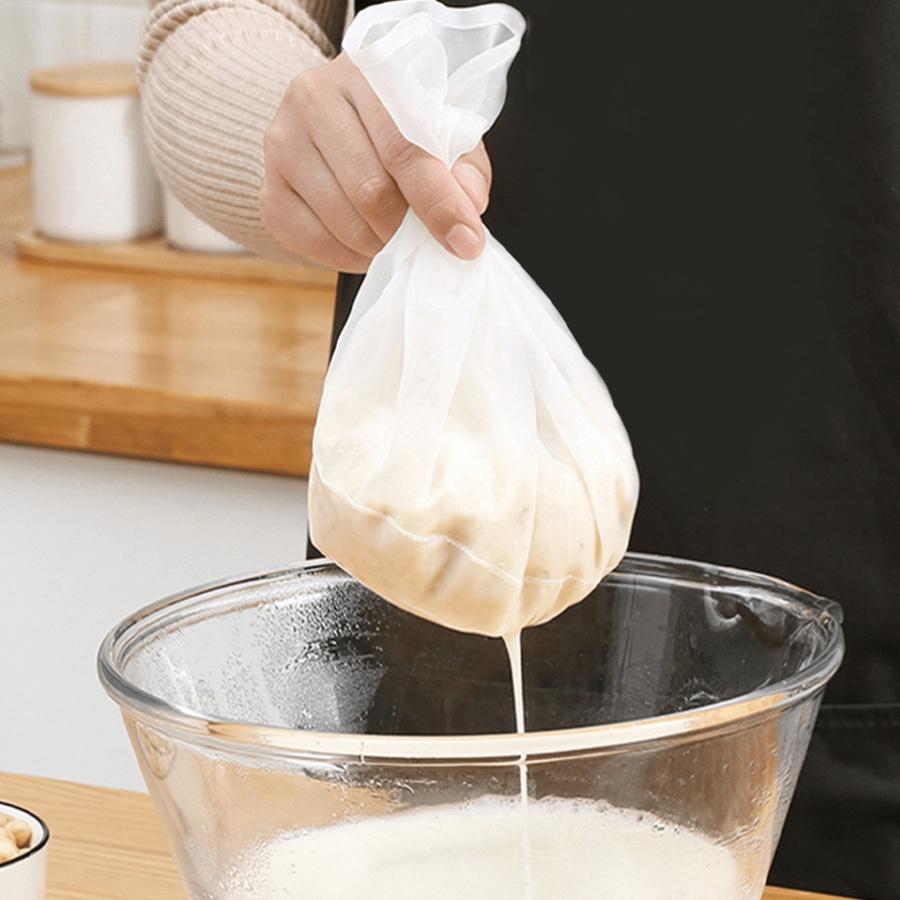 Многоразовые мешки из сырной ткани - мелкоячеистый фильтр для йогурта, сока, кофе - пищевые фильтрующие марлевые мешки - кухонный аксессуар для приготовления пищи