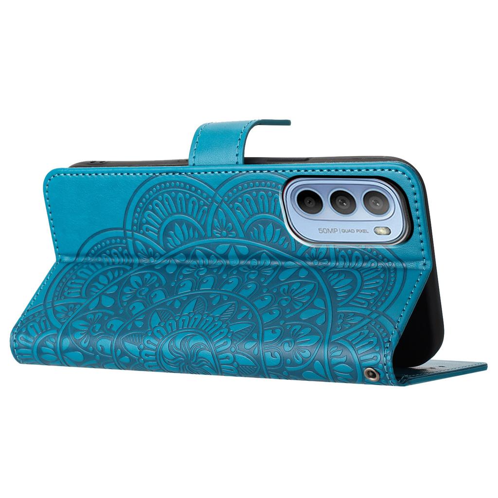 Чехол-книжка для Motorola Moto G62 5G с цветочным узором, из ПУ кожи, с магнитной застежкой