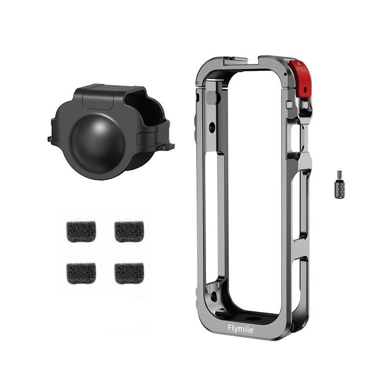 Алюминиевый сплав Клетка для камеры для Insta360 X5 X6 Защитная рама Быстросъемный металлический корпус 1/4 Резьба Крепление для штатива Аксессуары