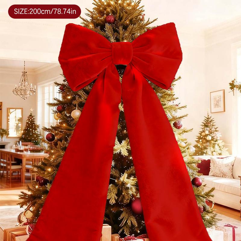 Большие бархатные рождественские банты (6 футов) — Большие банты для верхушки рождественской елки, венков, каминной полки, входной двери