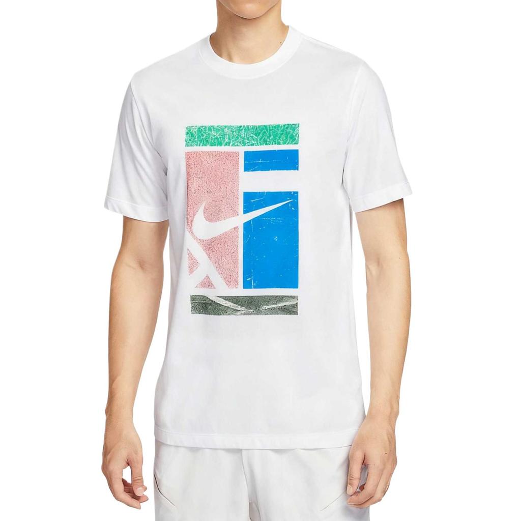 Nike Мужская футболка с коротким рукавом Court Dri-FIT с принтом Белая HV1789-100