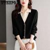 Women's Sweater Pullover Autumn/Winter Thickened Loose Top Lapel Knitted Sweater for Women