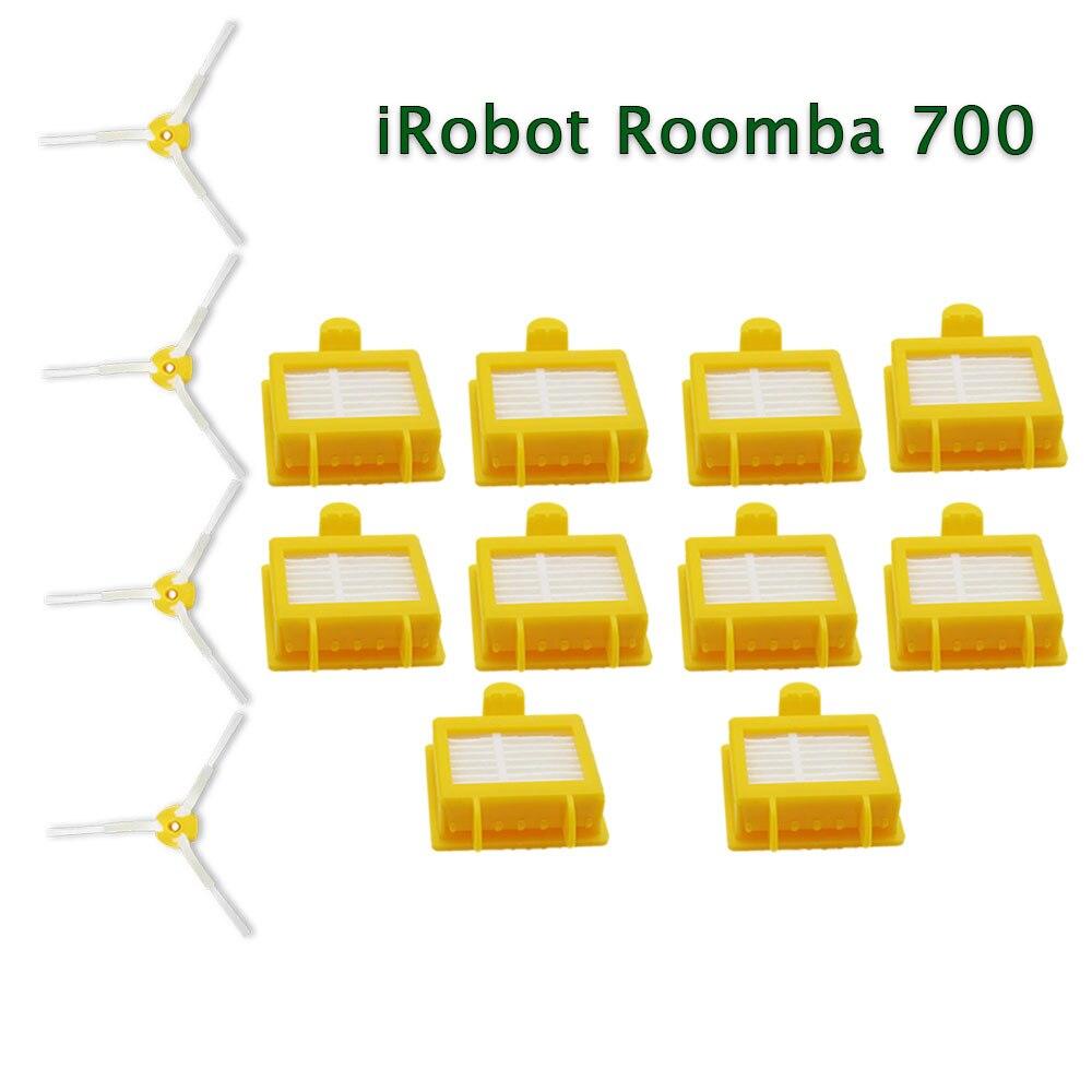 14 шт./лот для iRobot Roomba 700 760 770 780 серии пылесосов Запчасти для боковой щетки с щетиной Гибкая щетка для взбивания Hepa-фильтр
