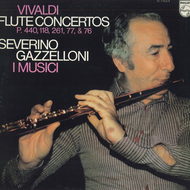 LP Record SEVERINO GAZZELLONI, I MUSICI - Vivaldi: Flute Concertos P.440, 118 X7523 PHILIPS 1975 Japan Obi Classical Used