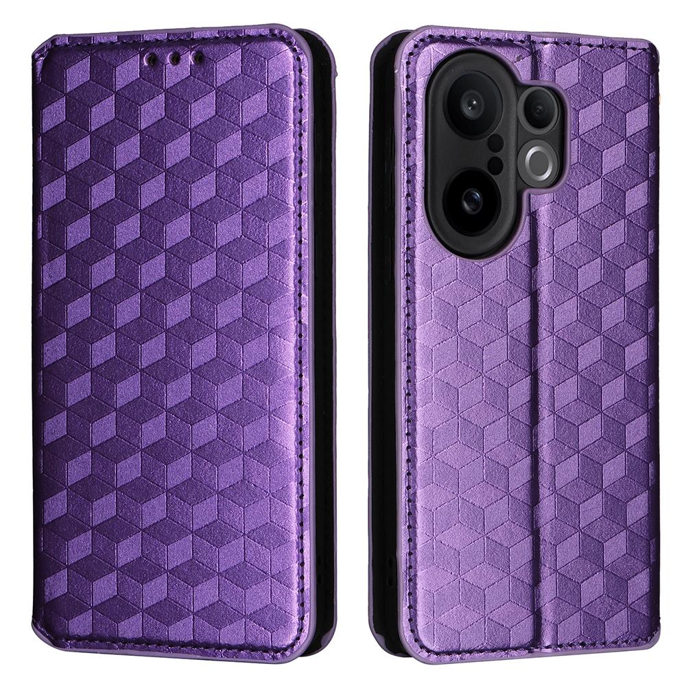 For Vivo X200 FE 5G/S30 Pro Mini 5G Case Wallet Rhombus Imprinted Leather Phone Cover