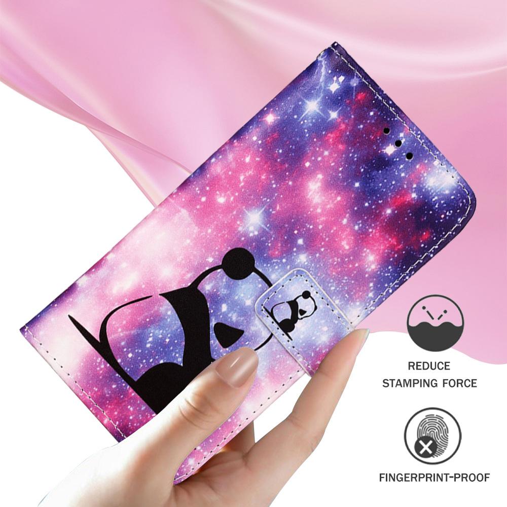 Pandas In the Starry Sky PU Leather Wallet Flip Photo Frame Case for iPhone Samsung Huawei Honor Xiaomi Redmi Oppo Vivo Google TCL Infinix...