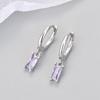 Trendy Rectangular Colored Zircon Earrings for Women - Fashionable and Versatile
