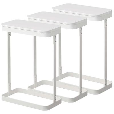 Jitsugyo Side Open Separation Garbage Bag Holder Slim Set of 3 Trash Can Separation with Lid 10L 20L Kitchen Luce White 5401 X 3