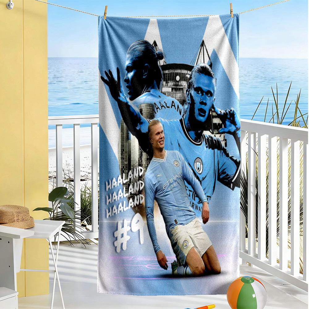 Blue Haaland Style Beach Towel Super Soft & Absorbent Comfortable Lightweight Portable for Swimming,Beach,Camping, Travel, Beach Accessories,Gym