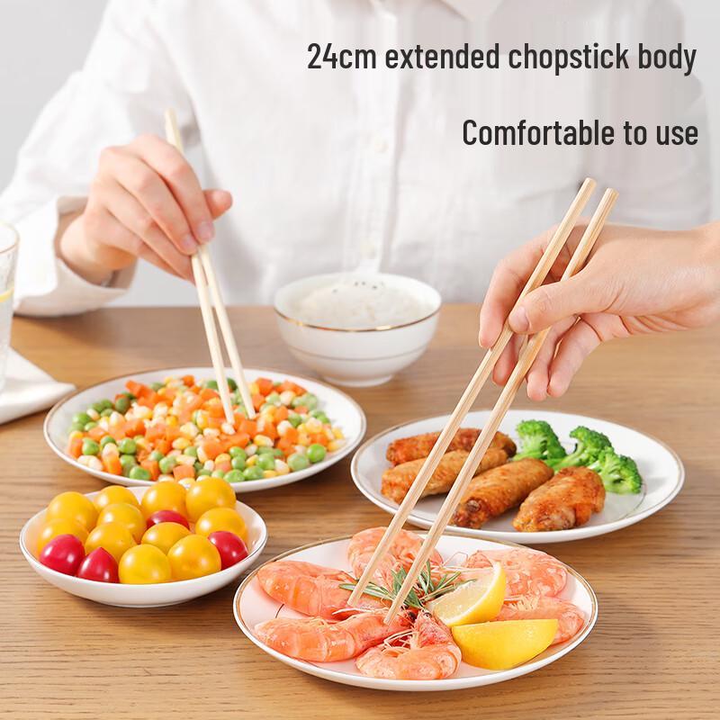 Meiliya 100 пар индивидуально упакованных палочек для еды из обугленного бамбука