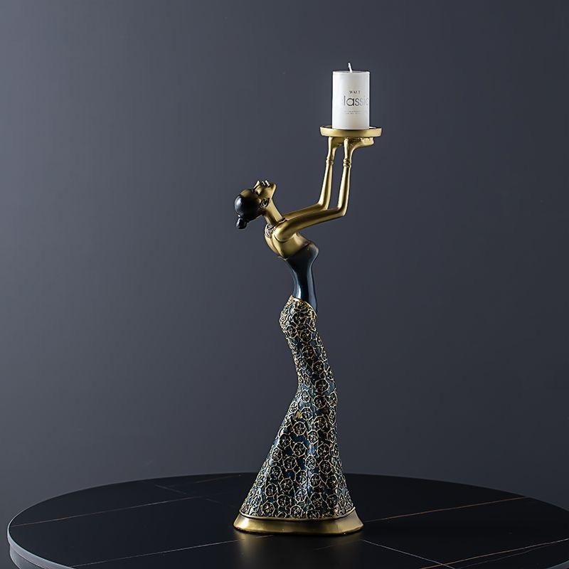 Скандинавский романтический смоляной подсвечник в виде девушки – Креативный декор для обеденного стола и дома