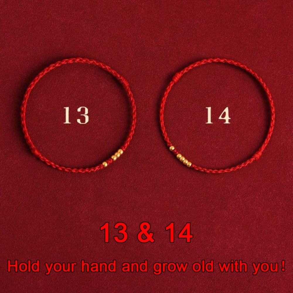 Charm Lucky Couple Bracelets Chinese Zodiac Year Red String Bracelet Gifts Beads Braided Rope