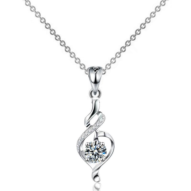 Plated S925 Necklace Ins Niche Net Red Women's Crystal Pendant Collarbone Necklace Ladies Necklace