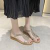 Летние дизайнерские сандалии на платформе Женская мода Повседневная римская обувь Женская однотонная обувь с кристаллами Sandalias Mujer
