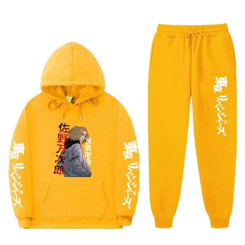 Mens Oversized Hooded Sweatshirt Set With Side Pockets Streetwear Style Cotton Blend Warm Winter Outfit