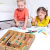 Retractable Bamboo Drawer Organizer Storage Box for Kitchen Tableware Cutlery
