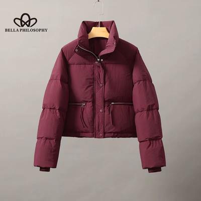 Зимняя короткая куртка-парка женская, новинка 2023 года, утепленное пальто с воротником-стойкой, повседневная парка, женская уличная куртка-пуховик