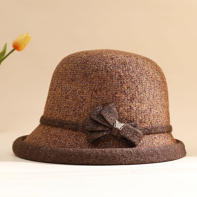 Новая модная женская шляпа женская осенне-зимняя универсальная шляпа-ведро средняя шляпа-котелок с гофрированным верхом уличная повседневная шляпа-ведро