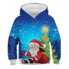 Children's Hoodie Cute Cartoon Christmas Tree Santa Claus Pattern Fun Kids Spring Autumn Hooded Coat Casual Long Sleeve Clothes