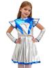 Kids Girls Alien Robot Astronaut Costume Outer Space Cutie Costume Halloween Carnival Cosplay Party Fancy Dress Up Child Suit