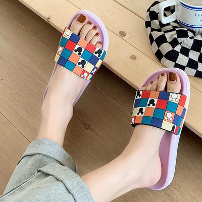 Модные домашние тапочки с открытым носком для ванной и женские сандалии аниме 2024 платформа шлепанцы каваи милые домашние мультяшные туфли W F