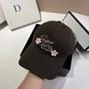 Spring and Autumn New Flower Letter Baseball Cap Youth Street Outdoor Sweet and Cute Age Reducing Casual Cap