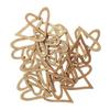 24 Wooden Silhouettes Open Hearts Golden