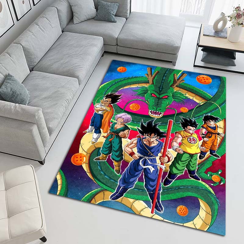Cartoon dragon image Dragon Ball anime game rug, suitable for game rooms, bedrooms, living rooms, sofas, and other home décor;