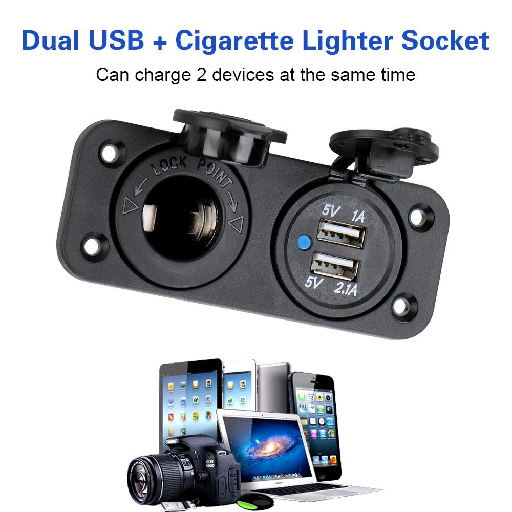 5V Dual USB Charging 12-24V Car Socket Splitter Charger Power Adapter Universal Car Charger For Car And RV
