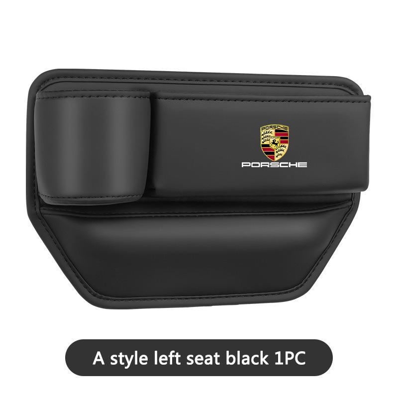 Leather Car Seat Gap Storage Box Water Cup Phone Brace Auto Accessories For Porsche Cayenne Panamera Macan 911 718 Taycan Cayman