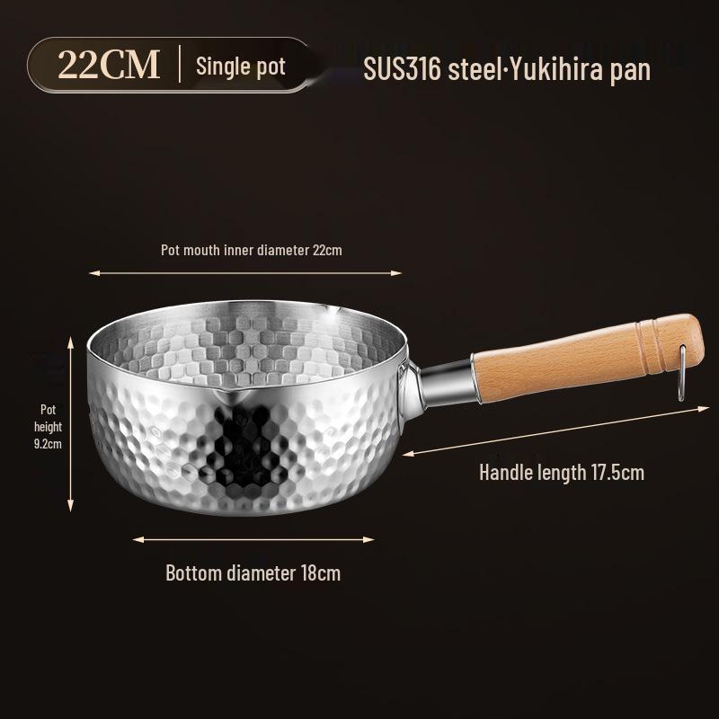 Ковш Юкихира из непокрытой нержавеющей стали – Кастрюля для детского питания и супа рамен