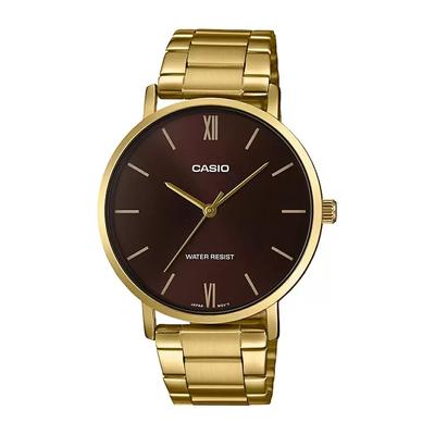 Мужские часы аналоговые золотистые, Gold Analog Men's Watch, Casio