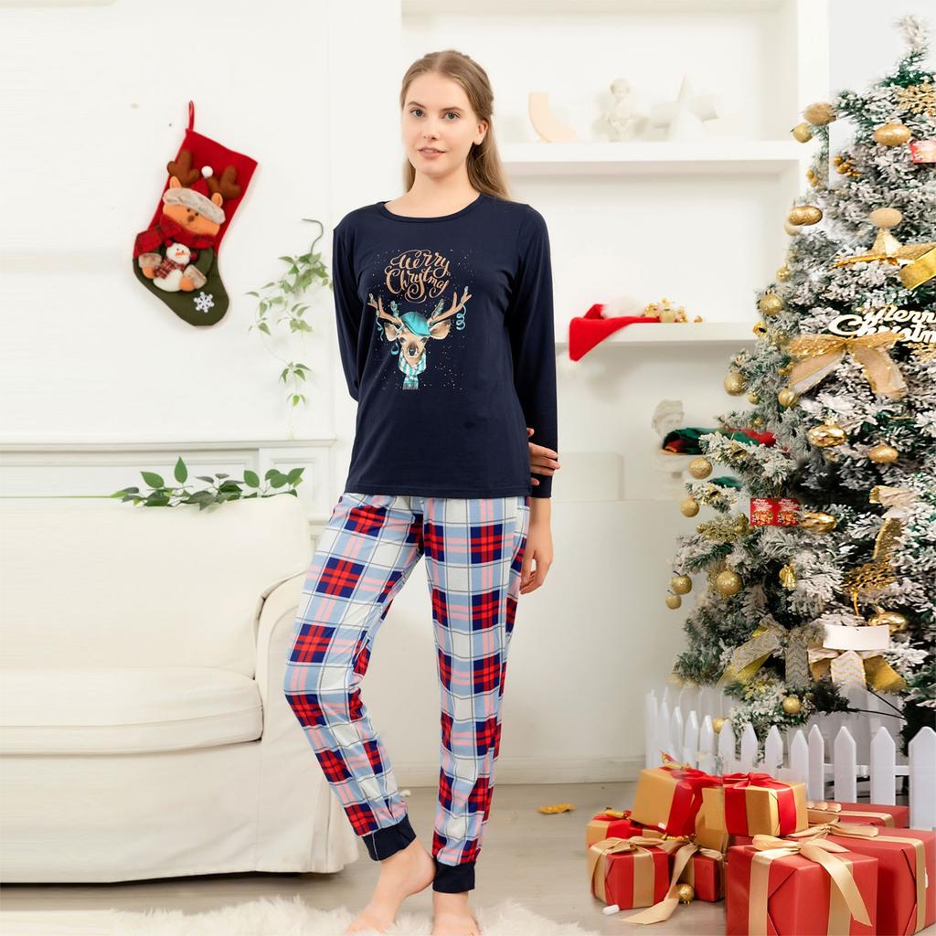 Рождественский семейный комплект для родителей и детей с домашним принтом РОЖДЕСТВЕНСКАЯ ПИЖАМА, комплект из двух предметов