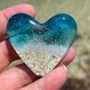 Glass Beach Pocket Heart Sea Inspired Heart Ornament Fused Glass Heart Pocket Token Keepsake Pocket Hug Heart Gift for Loved Ones