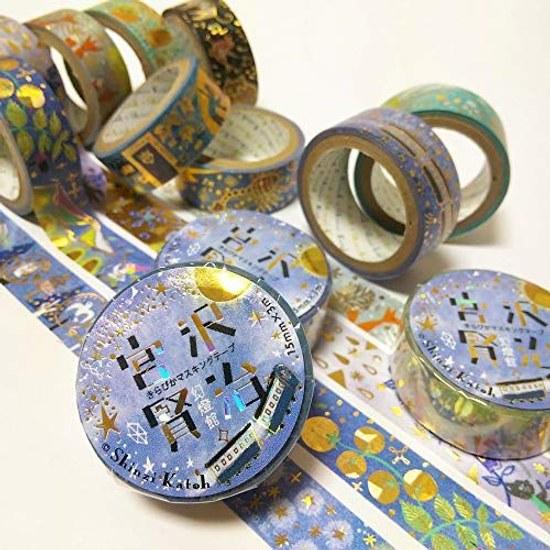 Seal Do Japan-made Foil-Infused Kenji Miyazawa Snow CrossingYodakas Star Glittering Masking Tape 2 Roll Set 3m Shinzi Katoh ks-dt-20036