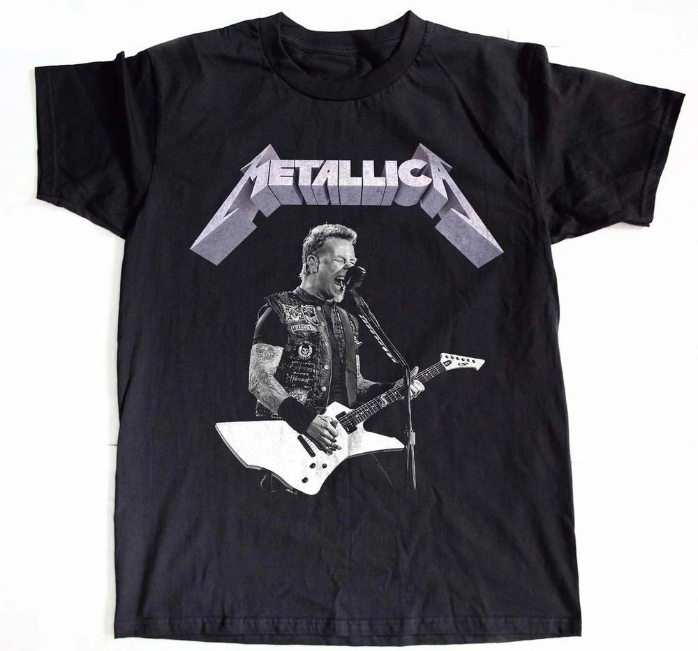 Metallica Джеймс Хэтфилд Гитара Черная Унисекс Размер S-4XL Унисекс Футболка