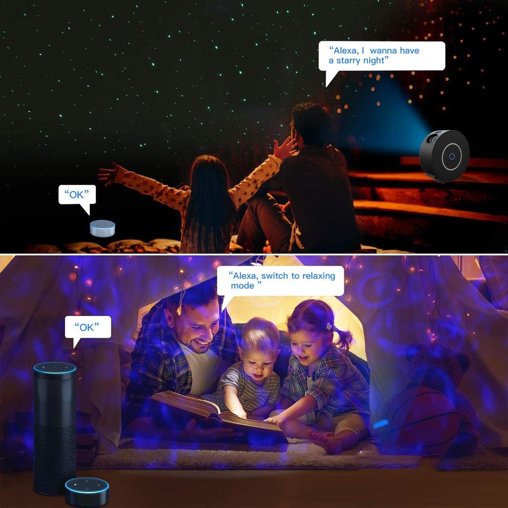 Звездный проектор, проектор Galaxy для спальни, интеллектуальное приложение и лампа Galaxy с голосовым управлением, совместимость с Alexa и Google Home
