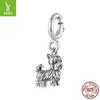 S925 Sterling Silver Yorkshire Dog Pendant Opening Button Cute Dog Sterling Silver Beaded Accessories