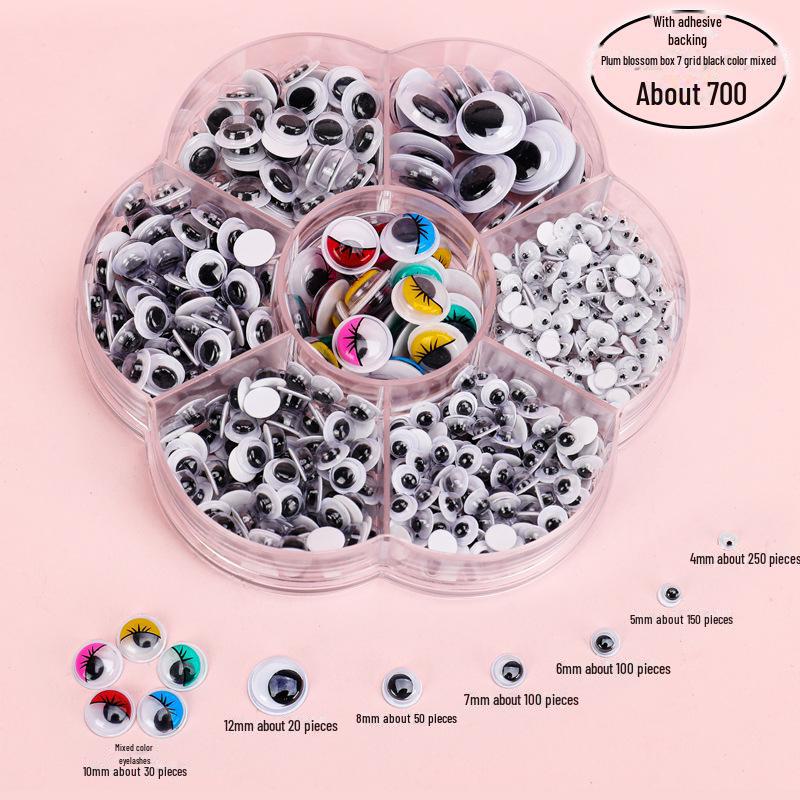 Красочные самоклеящиеся подвижные глаза с ресницами для поделок своими руками