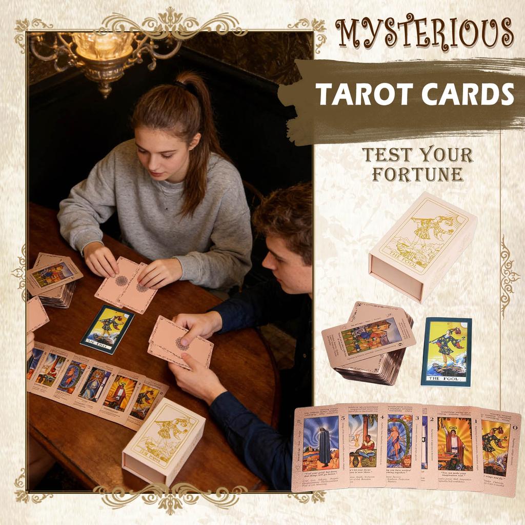 Beginner , Rose Gold , Includes A Guidebook, Gold-stamped Faces With Card Meanings, Suitable For Divination Games.