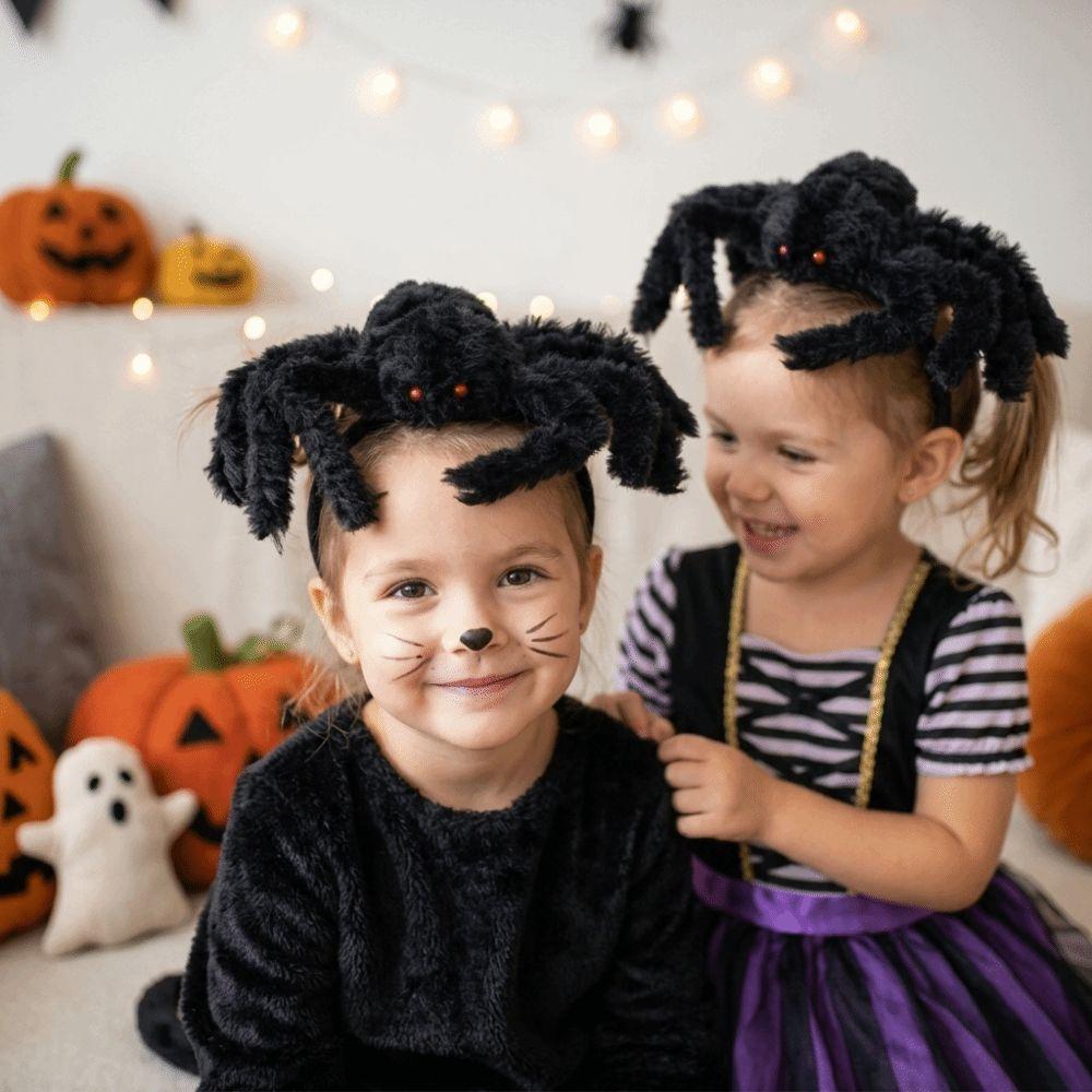 Realistic Plush Spider Headband Scary Style Giant Spider Hair Accessory Spooky Hair Hoop Cosplay