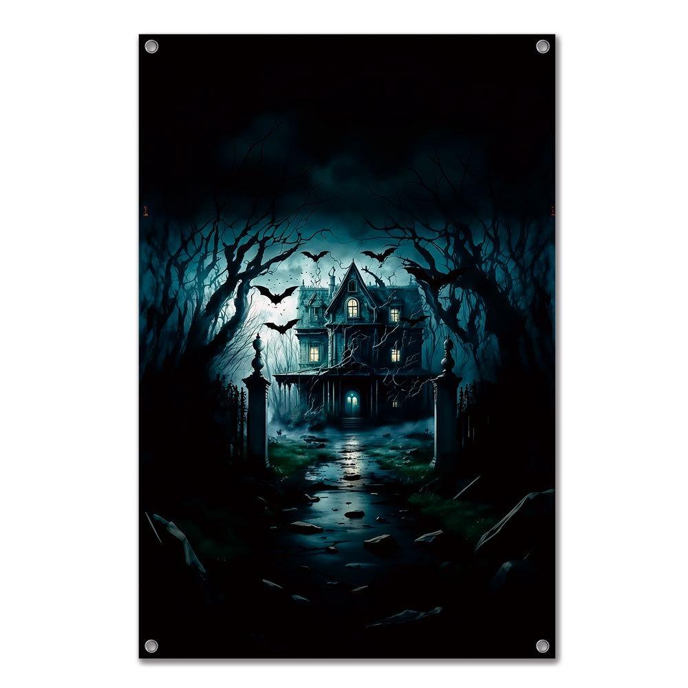 Large Size Halloween Curtain Multicolor Horror Hanging Cloth Fake Window Banner Home Decoration