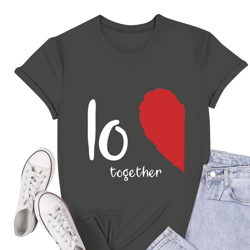 Мужская повседневная футболка с круглым вырезом и коротким рукавом с принтом ко Дню святого Валентина