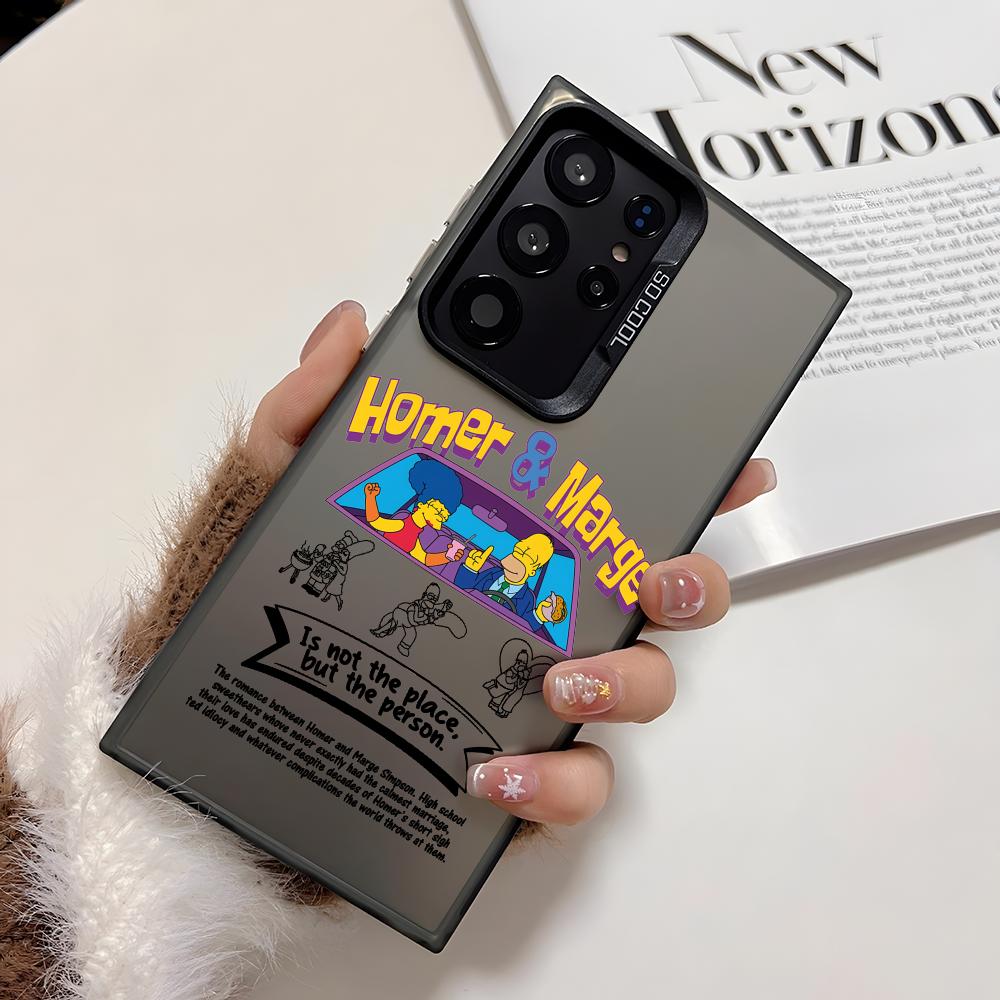 Смешной мультяшный чехол для телефона S-SimpsonS для Samsung Galaxy S25 Edge S24 S23 S22 S21 S20 Ultra Силиконовая серебристая крышка Funda