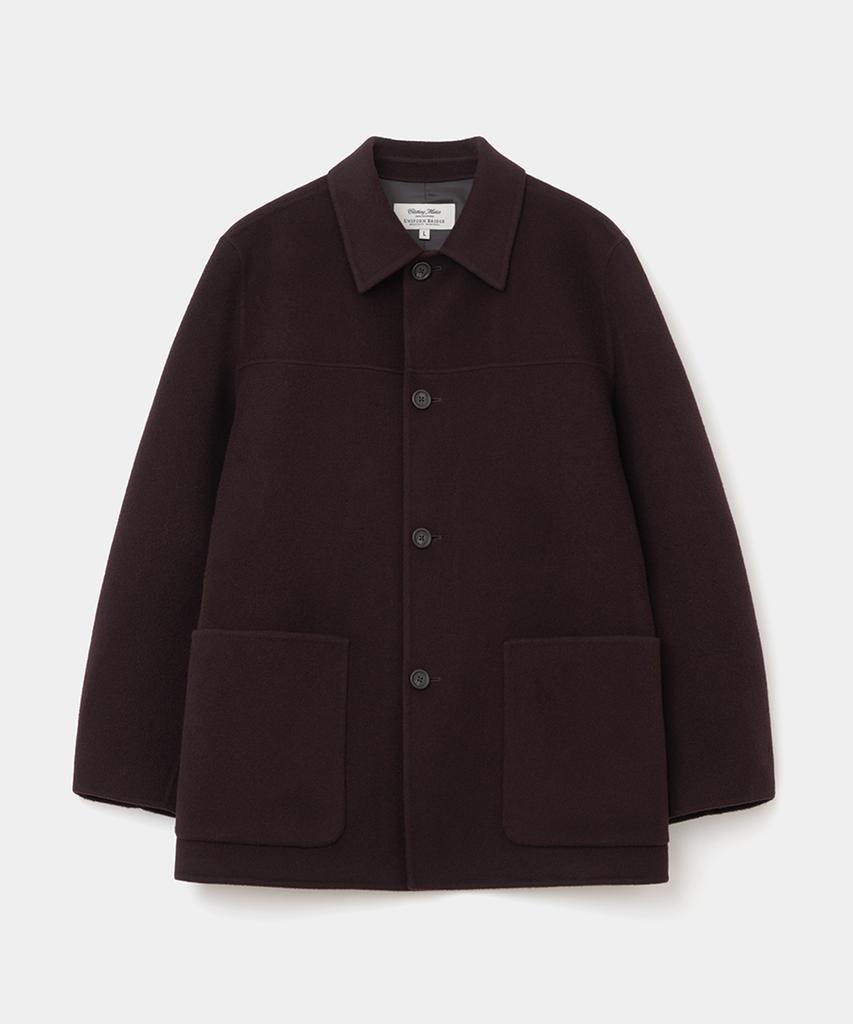 Uniform Bridge Cashmere Blend Handmade Car Coat Wine