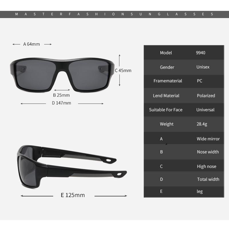 Спортивные солнцезащитные очки Мужские и женские одного стиля Солнцезащитные очки для спорта на открытом воздухе Велосипедные очки Ветрозащитные защитные очки 9940