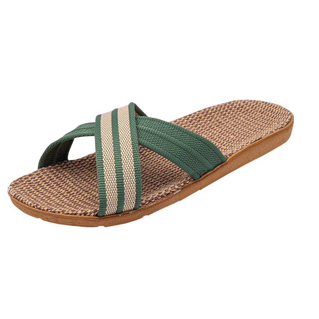 Women's Summer Casual Light Linen Slippers Women's Home Breathable Indoor Thick-soled Light Slippers