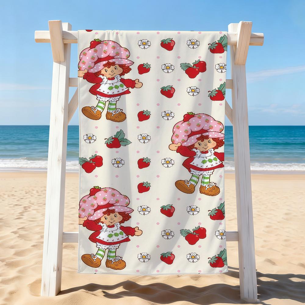 Cartoon cute S-Strawberry S-Shortcake Towel Drying Bath Towel Applicable To Light Swimming Camping Yoga Beach Out
